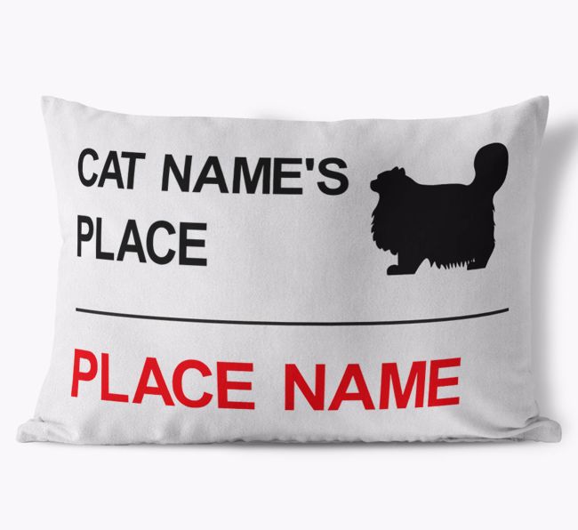 'Street Sign' - Personalised {breedFullName} Soft Touch Cushion with Silhouette